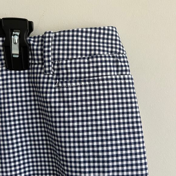 Talbots Perfect Skimmer Pedal Pusher Pants Slim Leg Navy White Check 22WP NWT - Picture 2 of 9